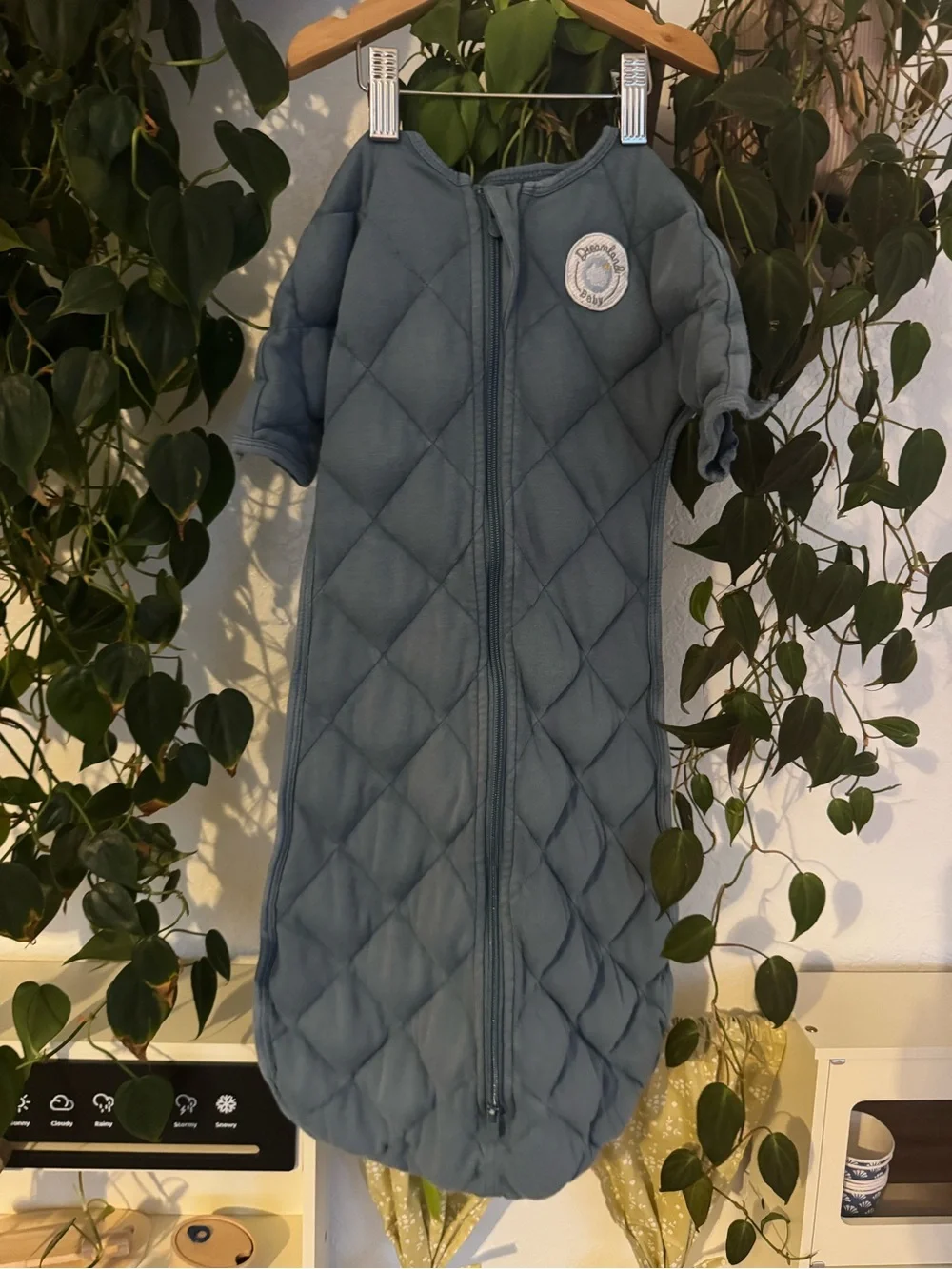 Quilted Blue Baby Sleep Sack with Front Zipper - Unbranded